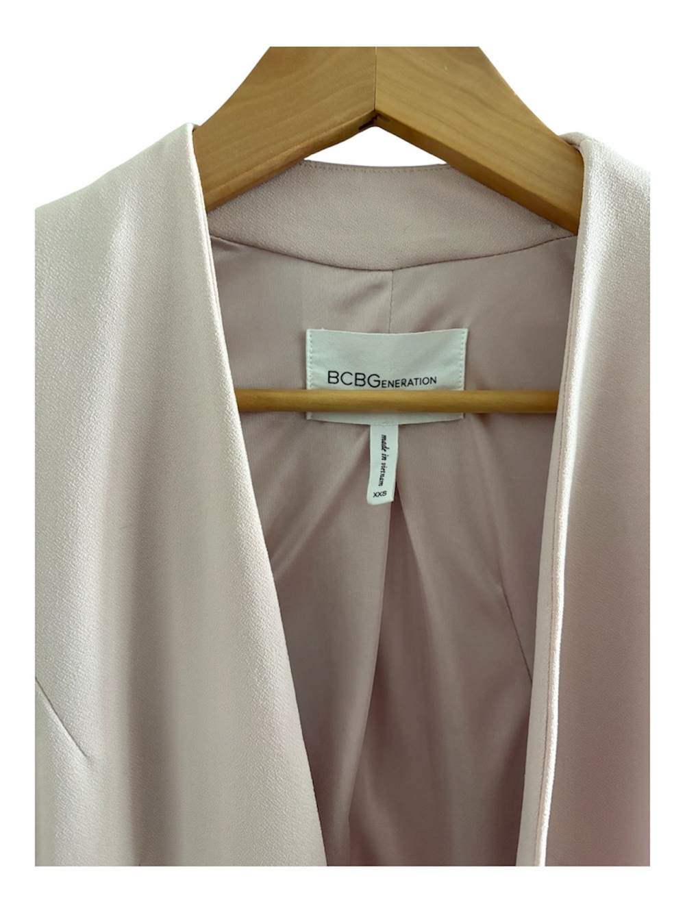BCBGMAXAZRIA Blush Pink Open Front Jacket - Picture 2 of 7